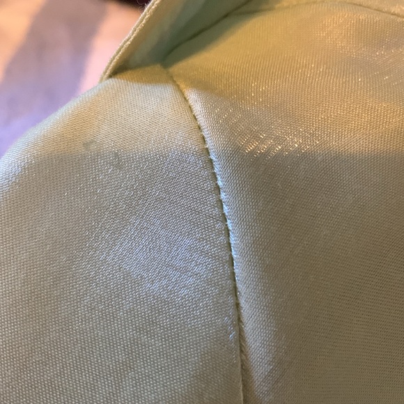 Umgee Satin Sheen Tiered Spring Tunic / Dress Button Up Pastel Green Medium - Picture 9 of 9